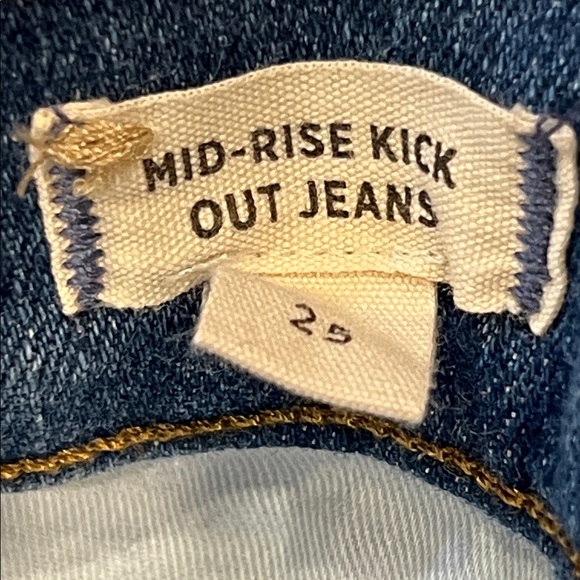 Madewell Mid-Rise Kick Out Jeans Frayed Cuffs Size 25 Waist Flare - Picture 9 of 14
